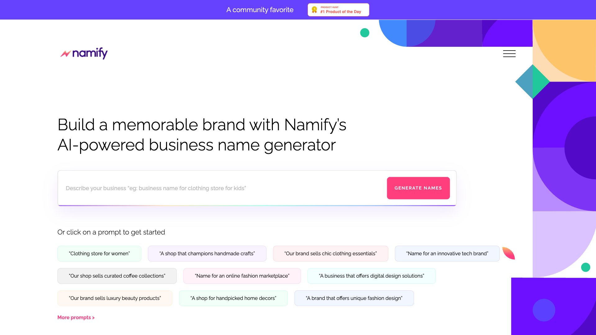 Namify AI  Website