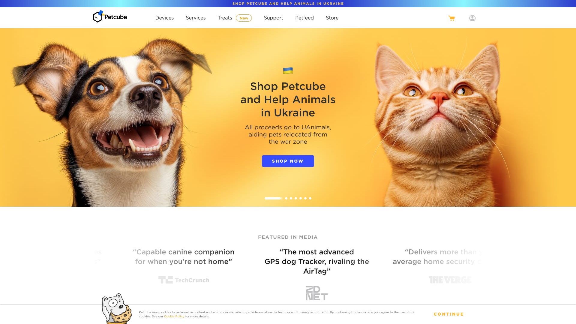 Petcube GPS Tracker Website