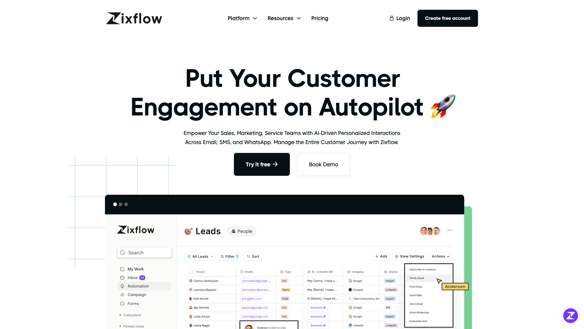 Zixflow Marketing Website